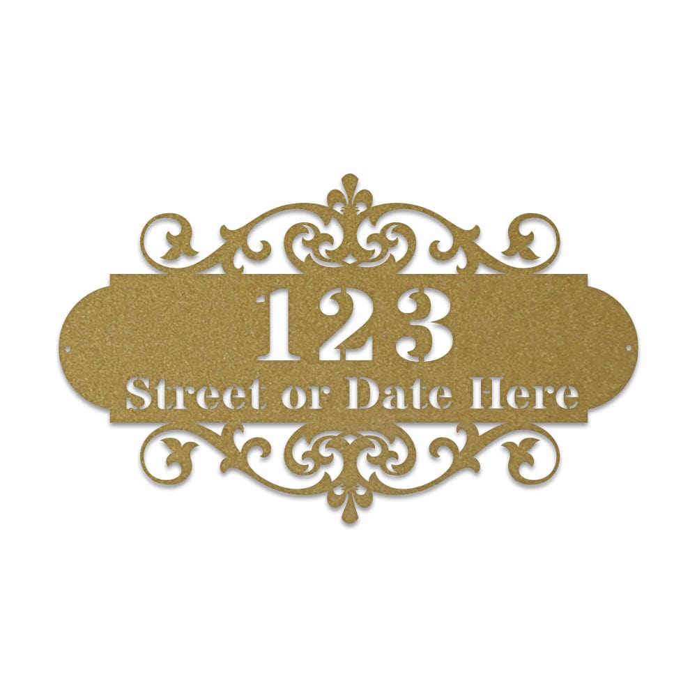 Ornate Address Plaque Metal Sign