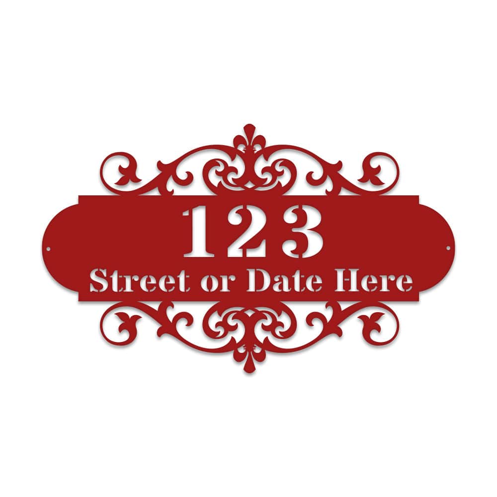 Ornate Address Plaque Metal Sign