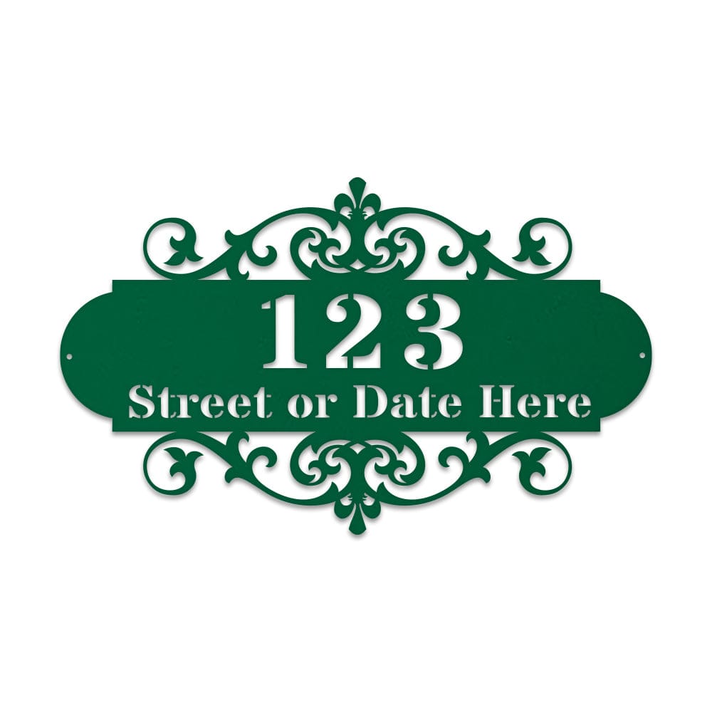 Ornate Address Plaque Metal Sign