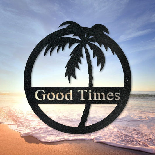 Palm Tree Metal Monogram Sign For Ocean Lovers