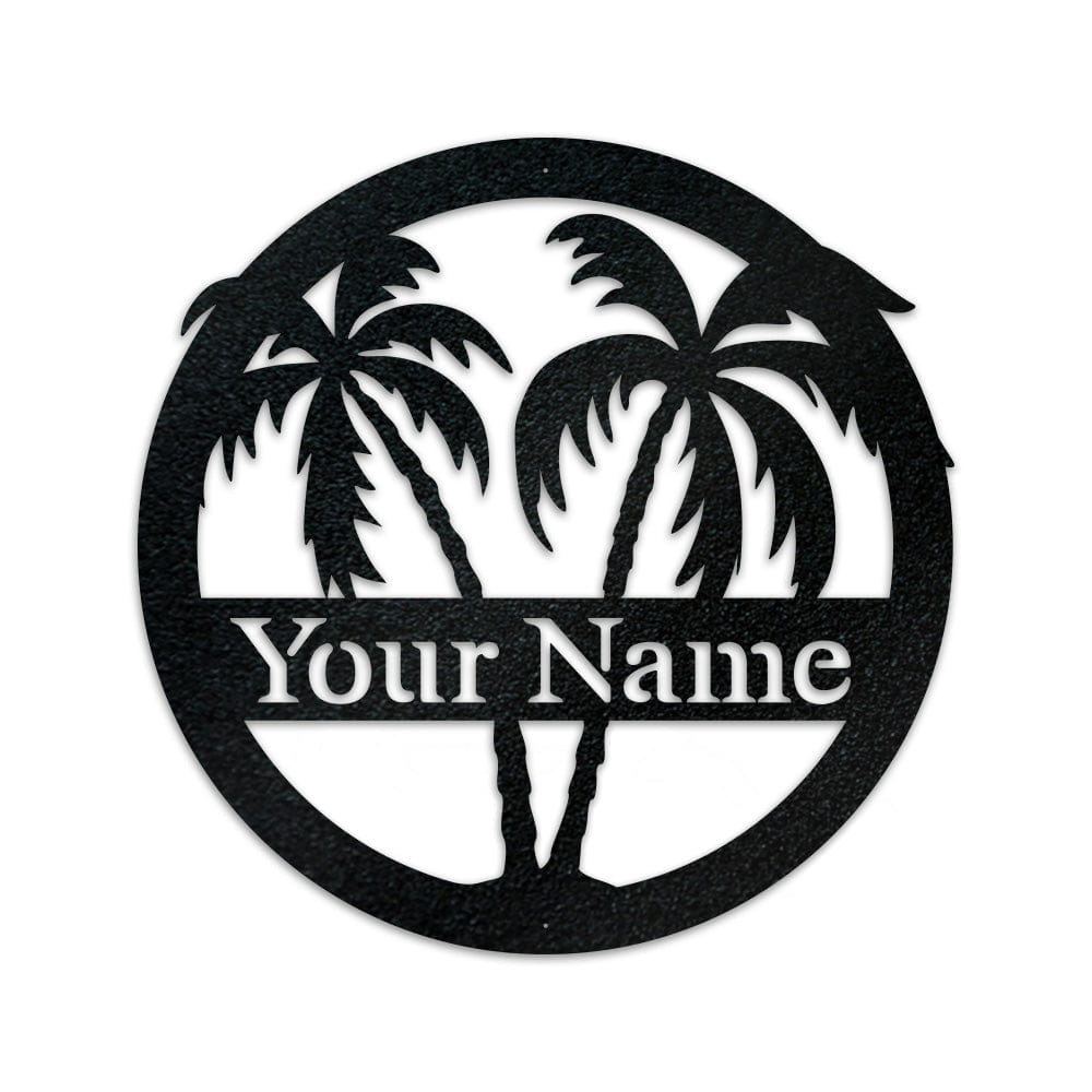 Palm Trees 2 Metal Monogram Sign For Ocean Lovers