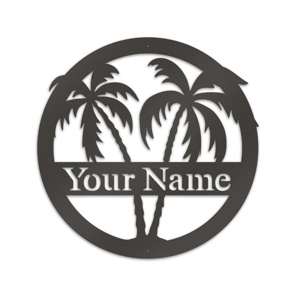 Palm Trees 2 Metal Monogram Sign For Ocean Lovers