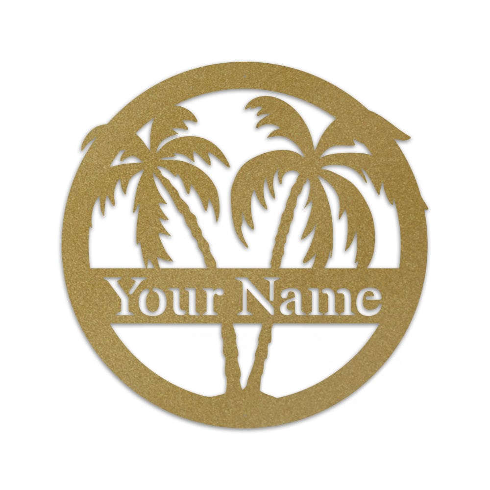 Palm Trees 2 Metal Monogram Sign For Ocean Lovers
