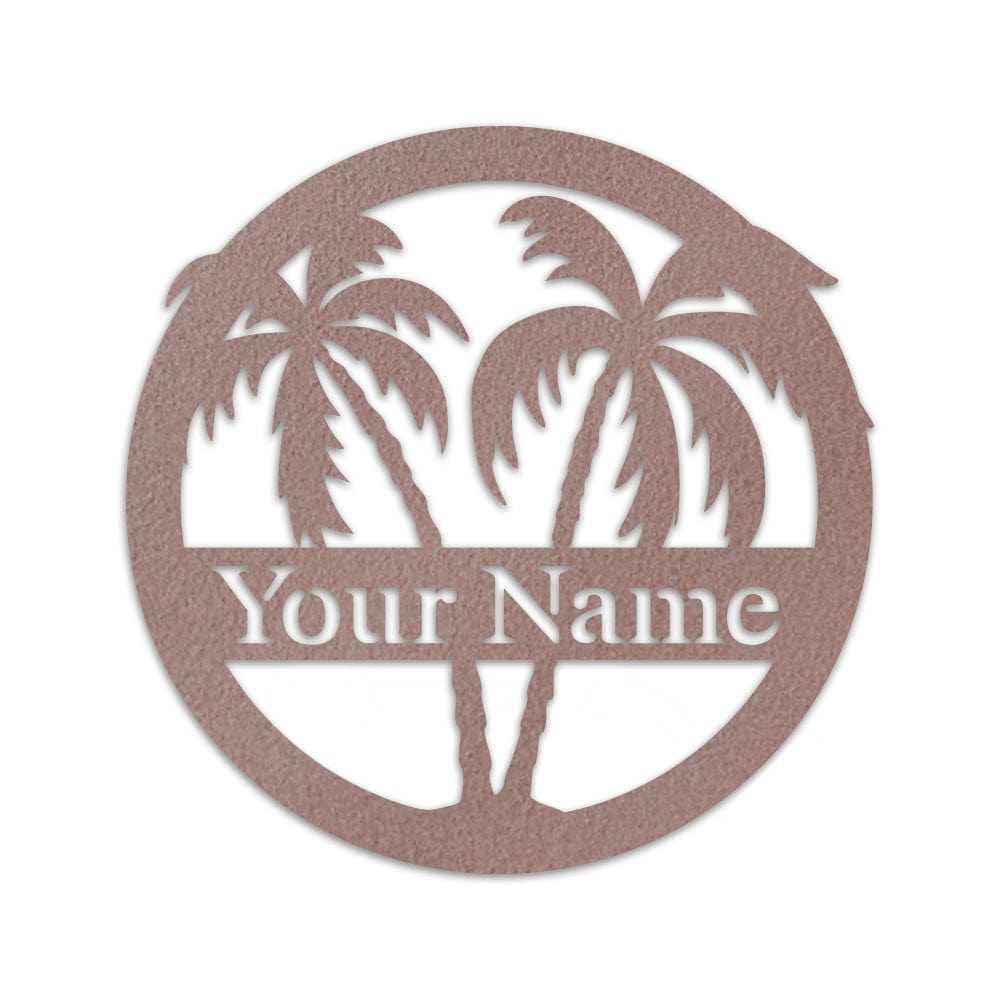 Palm Trees 2 Metal Monogram Sign For Ocean Lovers