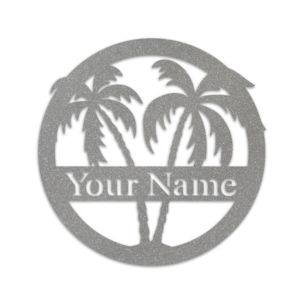 Palm Trees 2 Metal Monogram Sign For Ocean Lovers