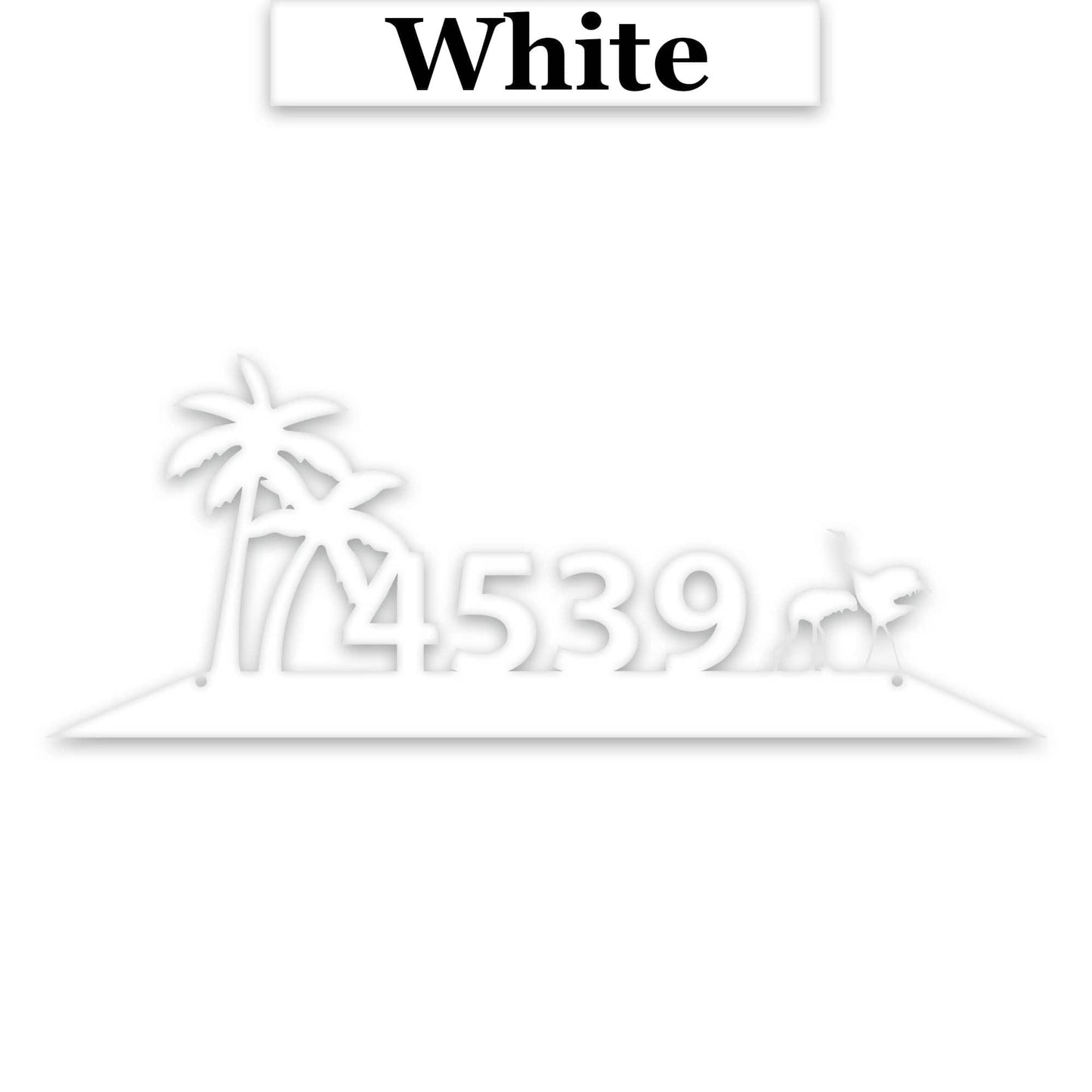 Metal Address Plate With Palm Tree Decor & Sand Hill Crane Art - Durable Outdoor Sign