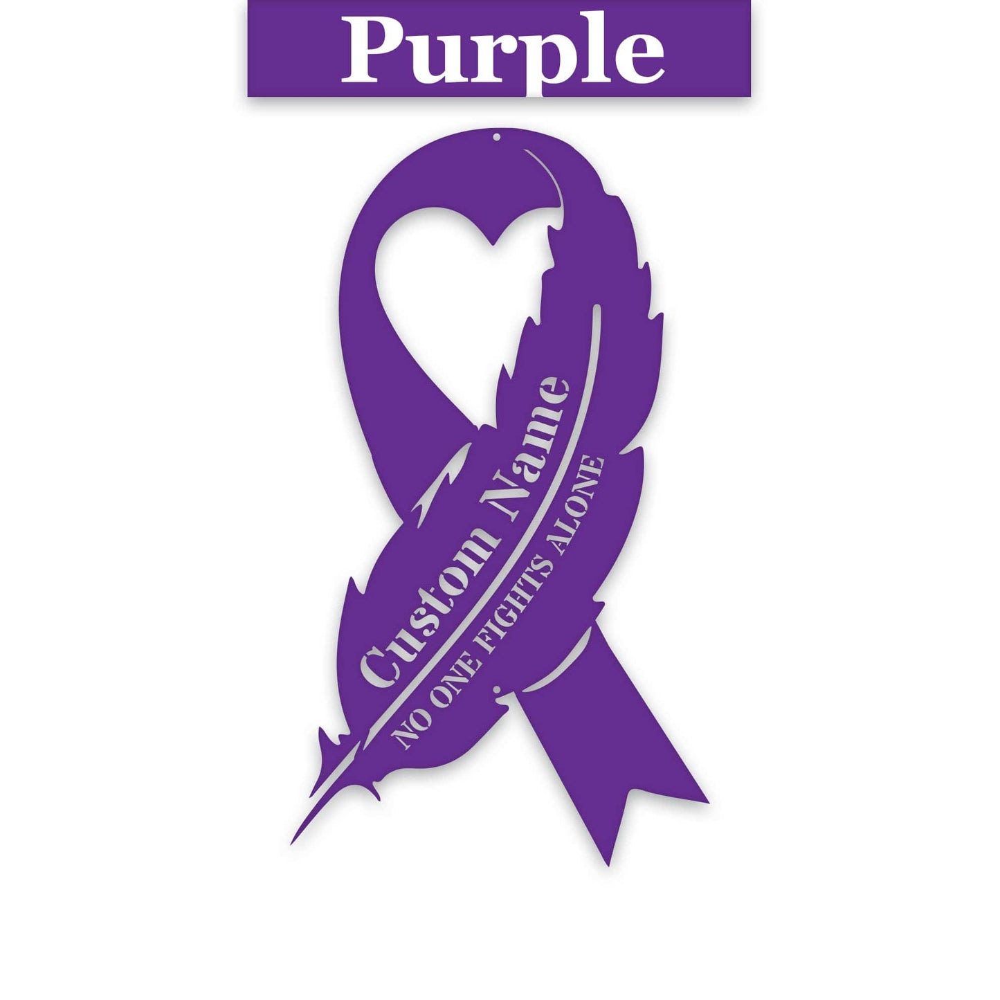 Personalized Awareness Ribbon Metal Sign