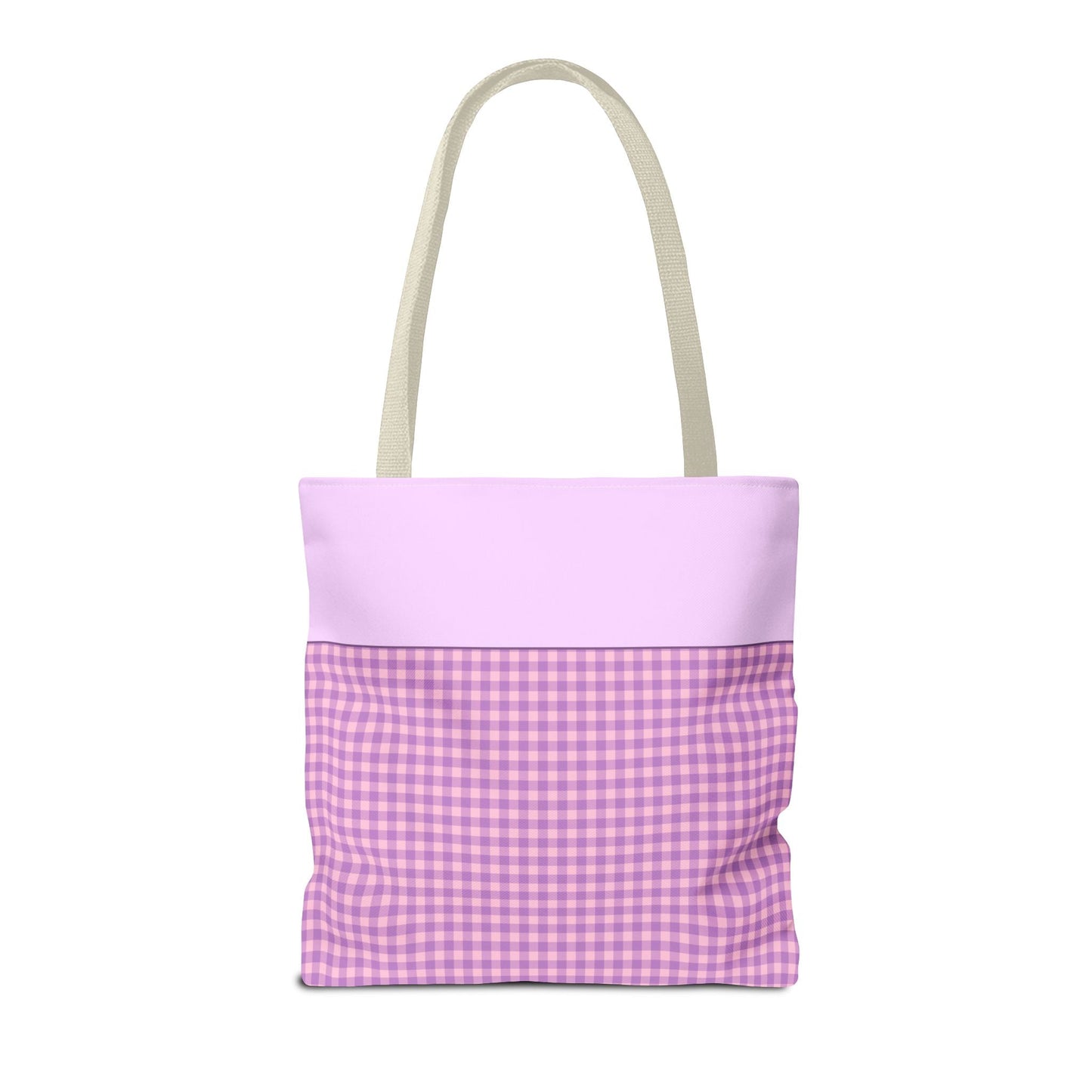Personalized Initial Tote Bag, Cute Purple Gingham Tote Bag with Initial, Gift for Sister, Matching Wedding or Bachelorette Party Gift: T