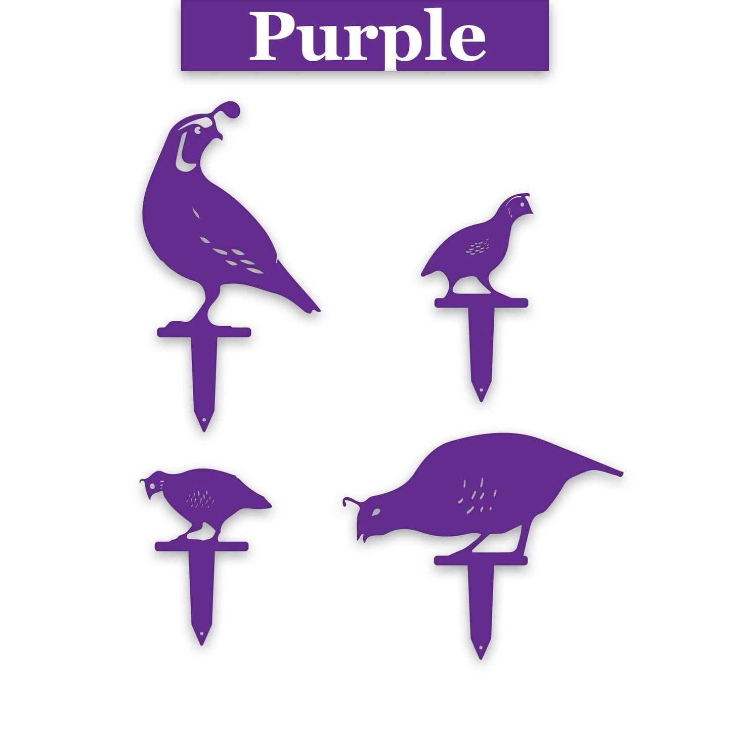 Quail Family Lawn and Garden Stakes