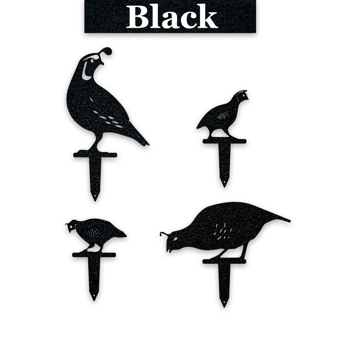 Quail Family Lawn and Garden Stakes