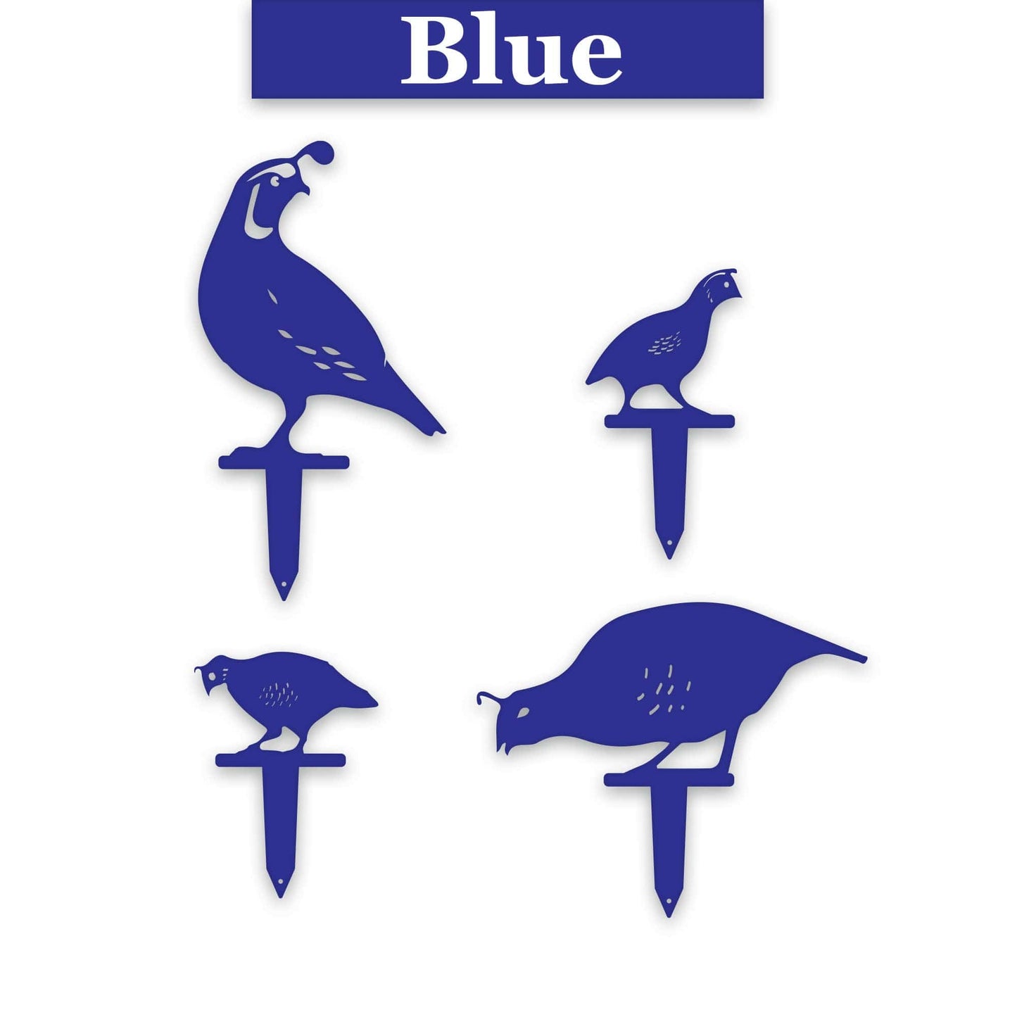 Quail Family Lawn and Garden Stakes