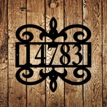 Scroll Address Metal Sign