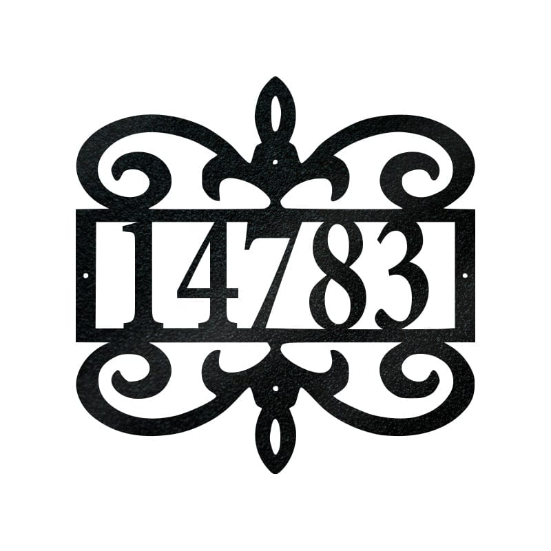 Scroll Address Metal Sign