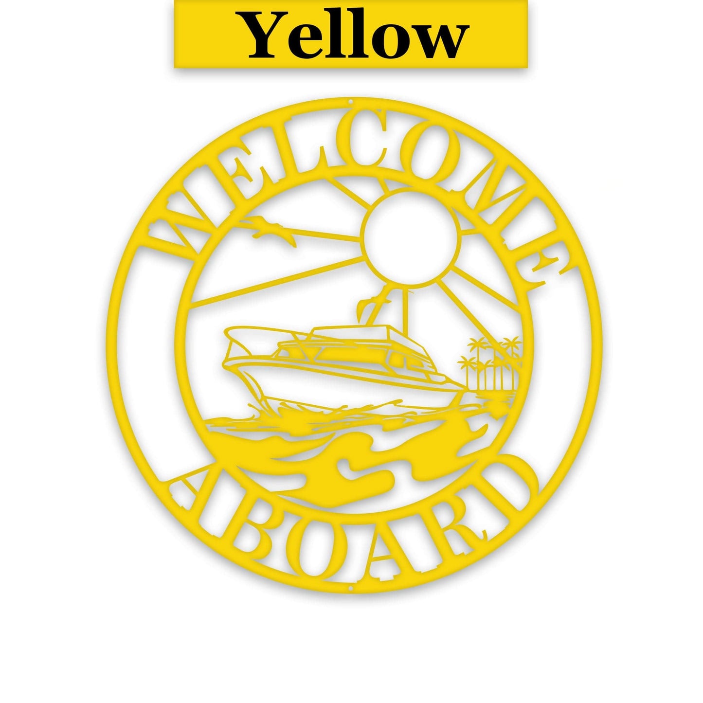 Sea Boat Circle Sign - Personalized Metal Sign