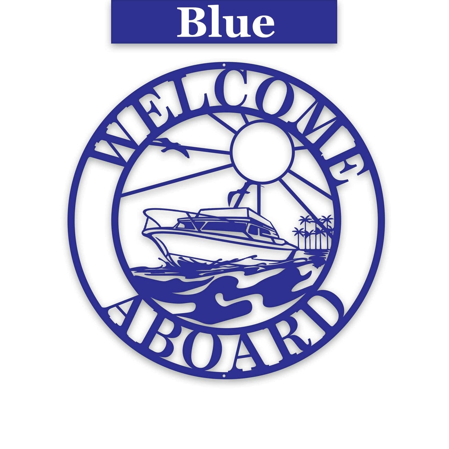 Sea Boat Circle Sign - Personalized Metal Sign