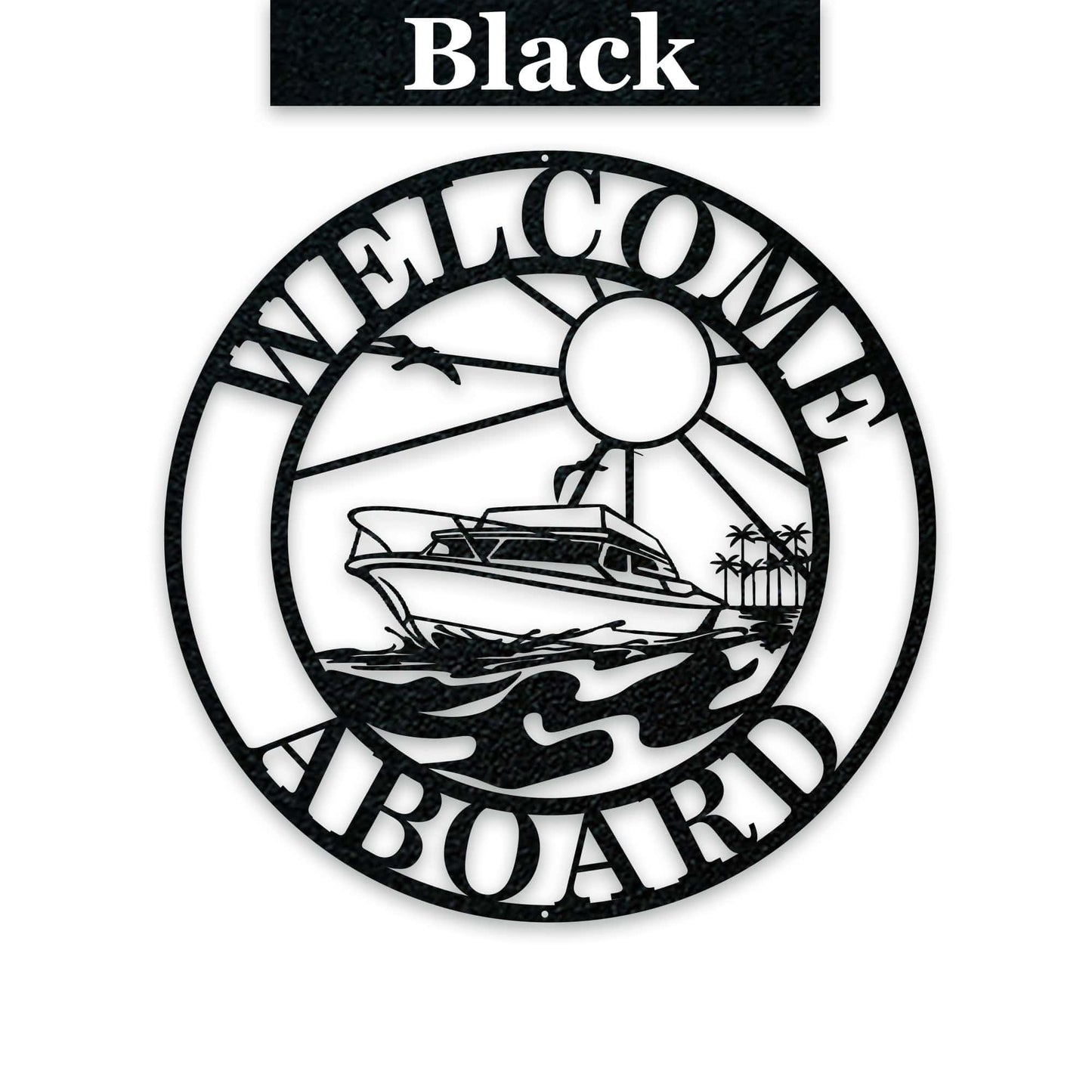 Sea Boat Circle Sign - Personalized Metal Sign