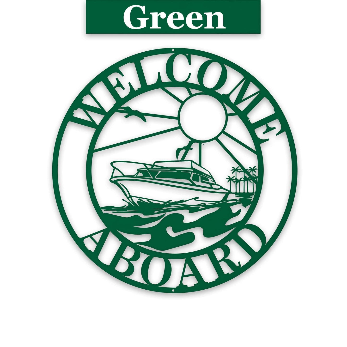 Sea Boat Circle Sign - Personalized Metal Sign