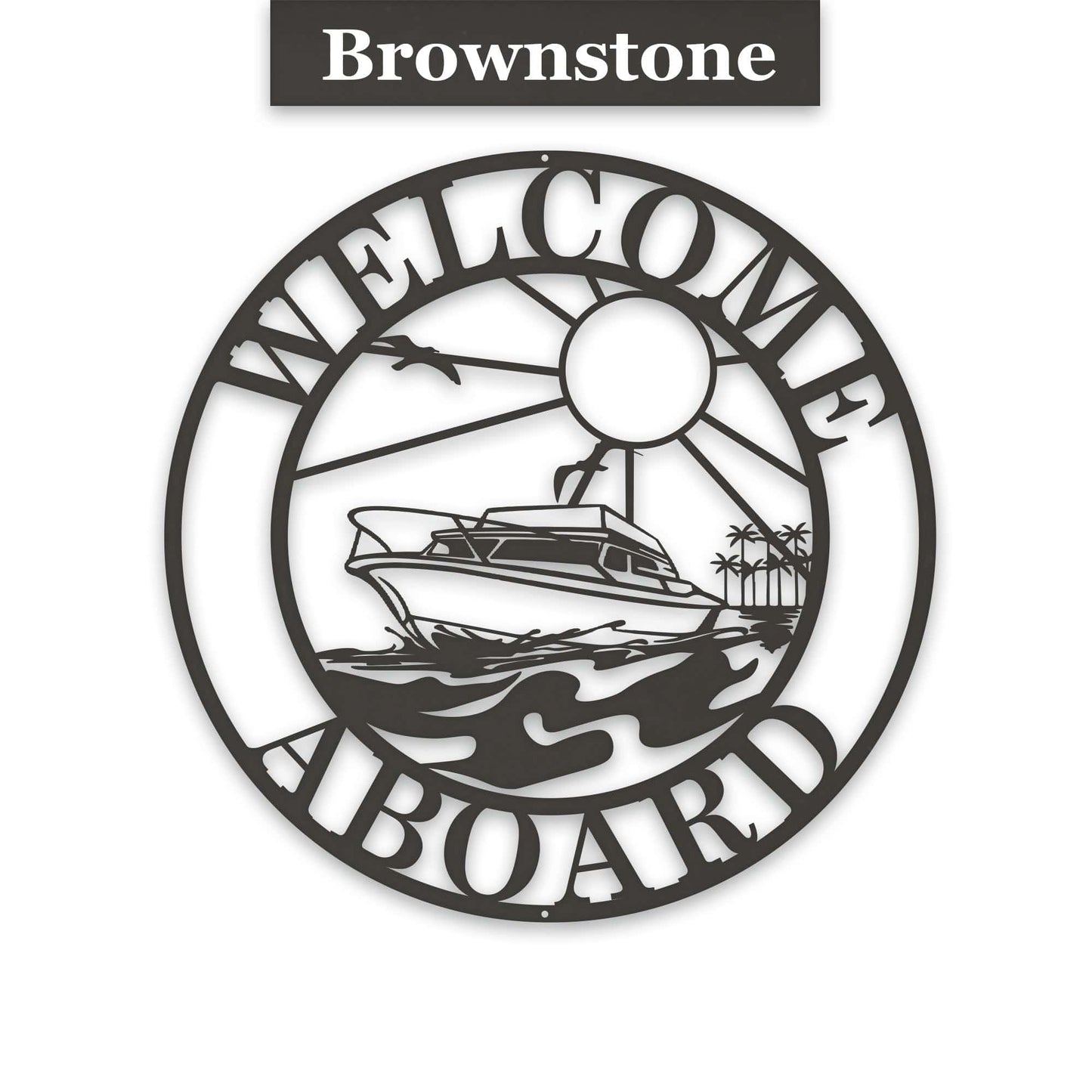 Sea Boat Circle Sign - Personalized Metal Sign
