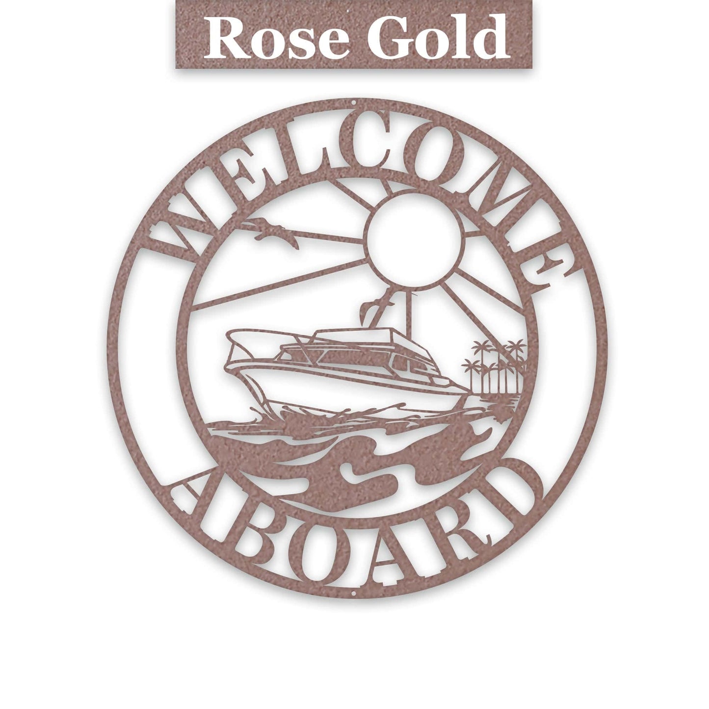Sea Boat Circle Sign - Personalized Metal Sign