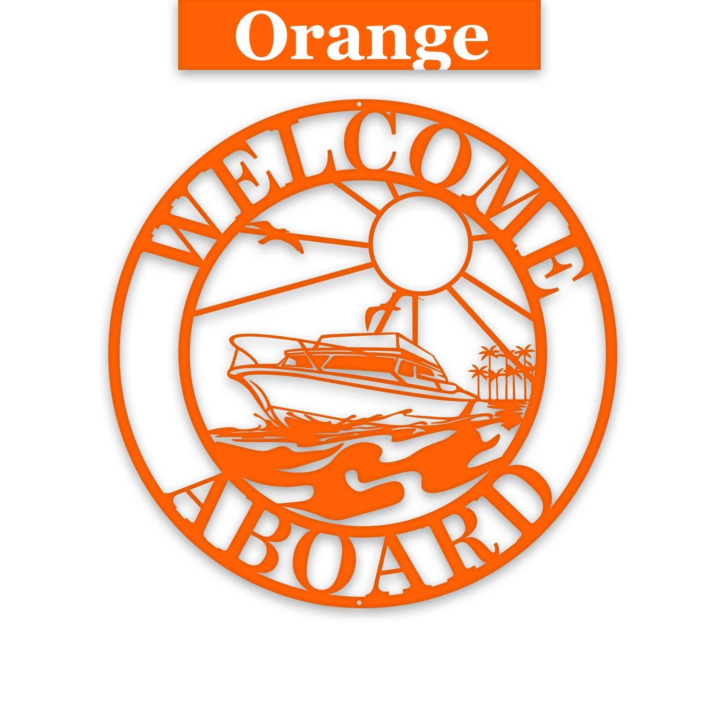 Sea Boat Circle Sign - Personalized Metal Sign