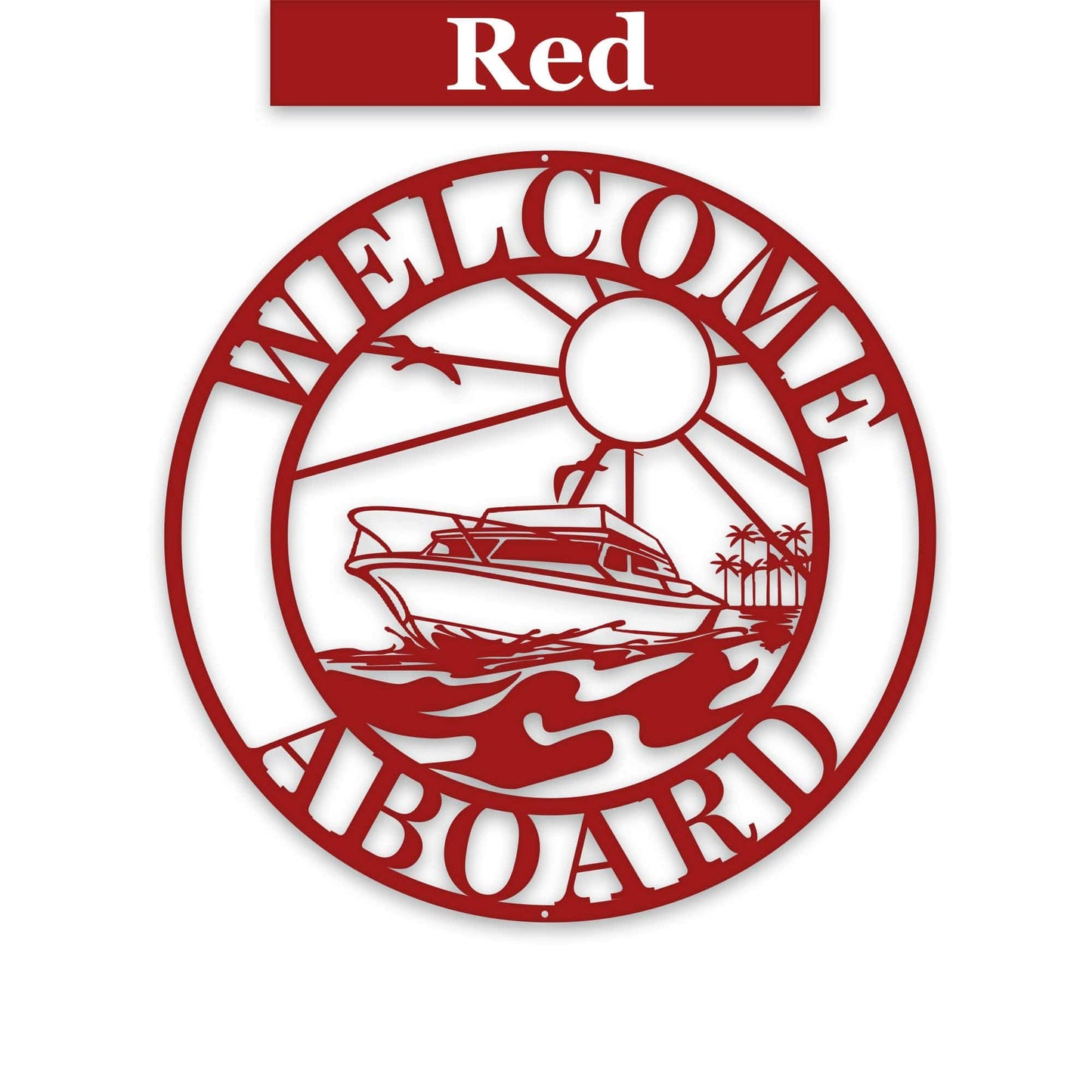 Sea Boat Circle Sign - Personalized Metal Sign