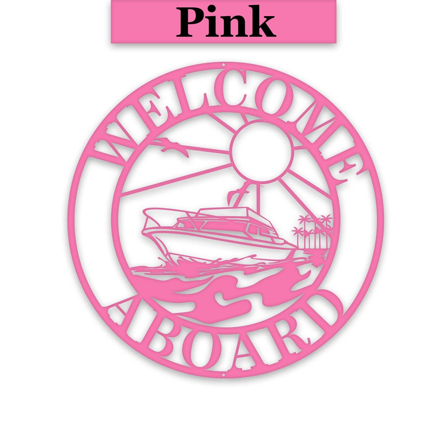 Sea Boat Circle Sign - Personalized Metal Sign