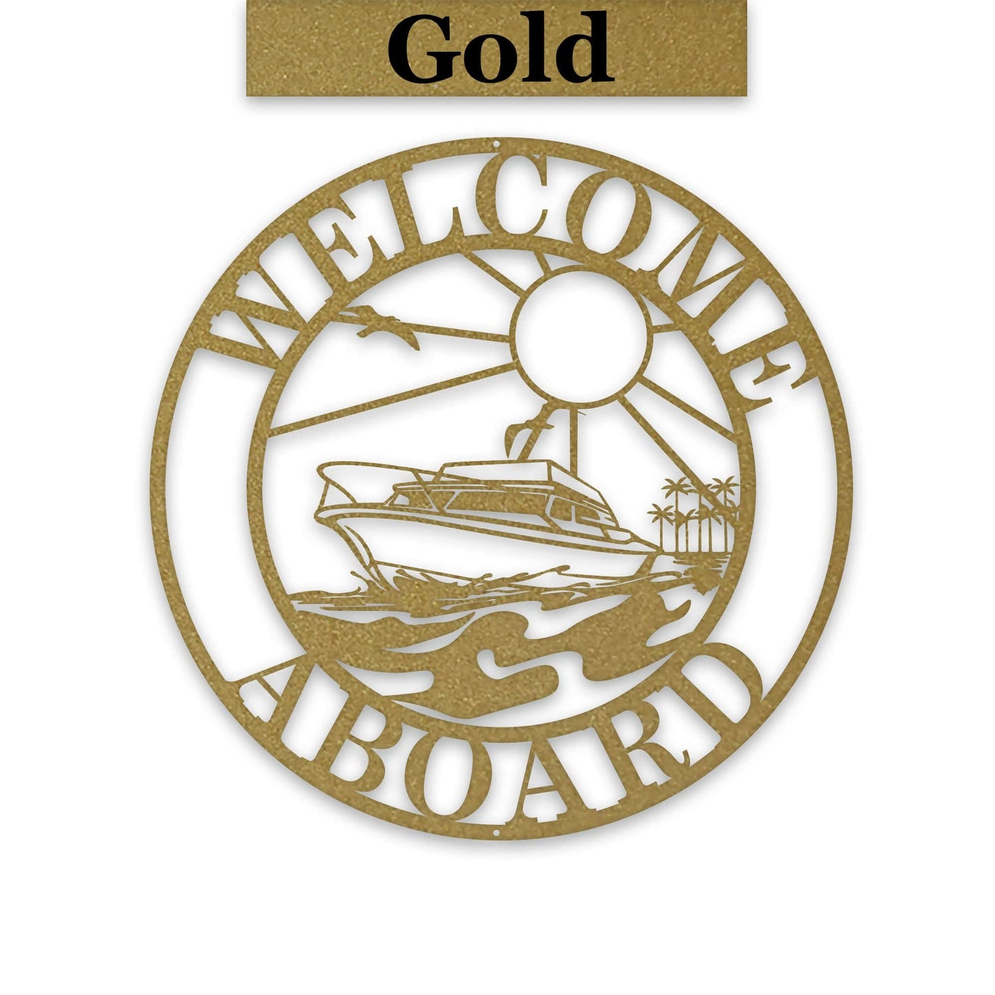 Sea Boat Circle Sign - Personalized Metal Sign