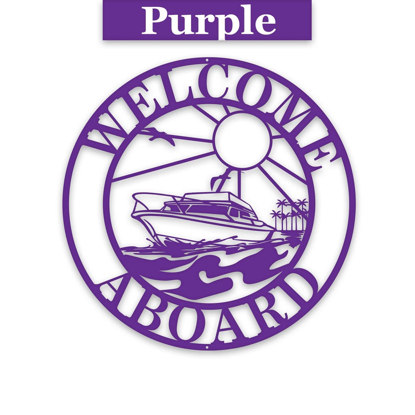 Sea Boat Circle Sign - Personalized Metal Sign