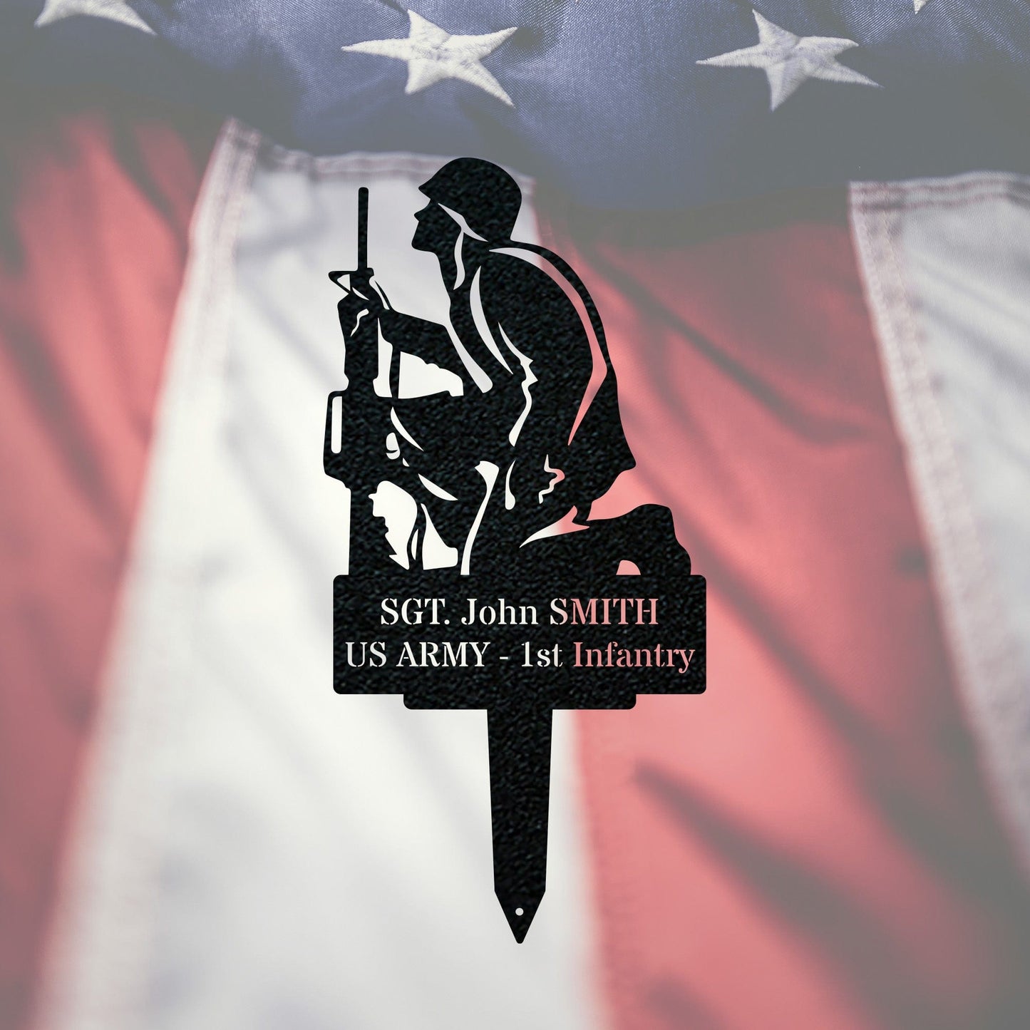 Soldier Memorial Stake - Personalized