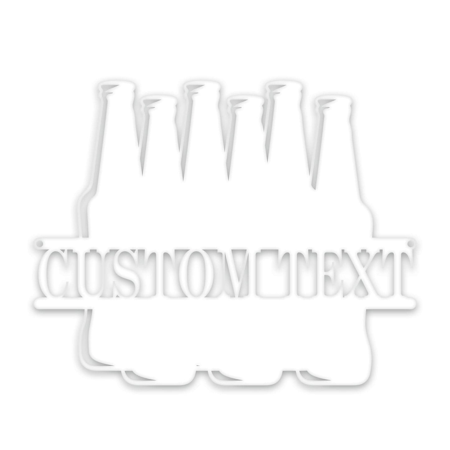 Split Beer Bottle Custom Metal Sign