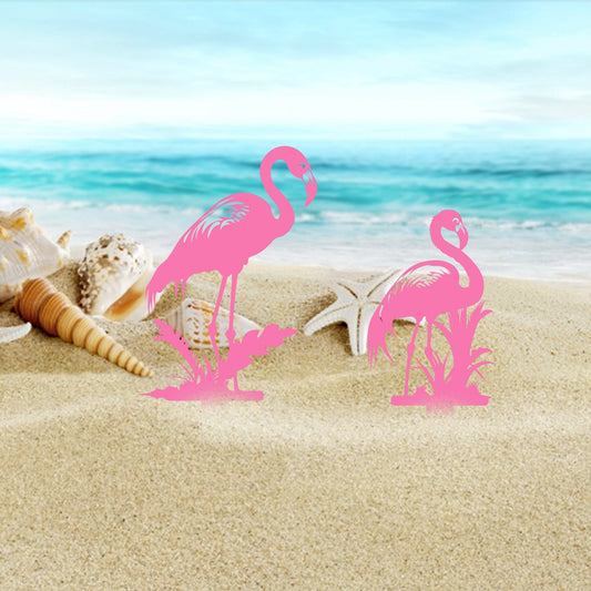 Summer Funtime Flamingo Beach or Yard Stakes