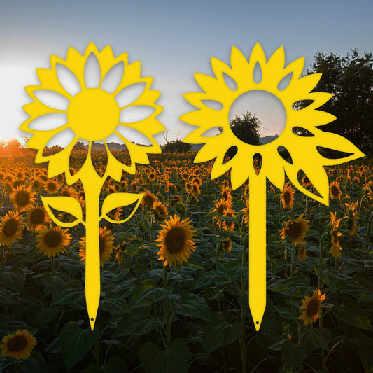 Sunflower Yard & Garden Stake Set - 2 Metal Yard Signs