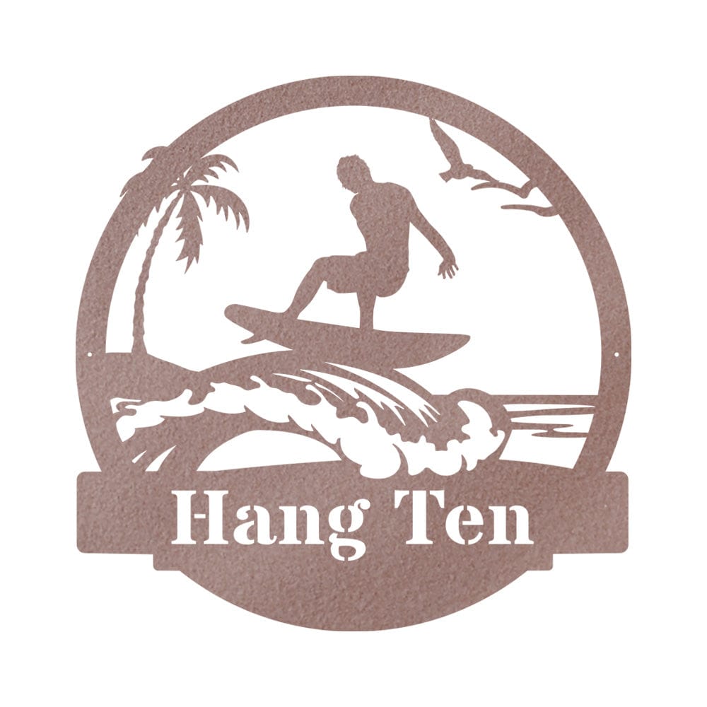 Surfer Guy Monogram Metal Sign