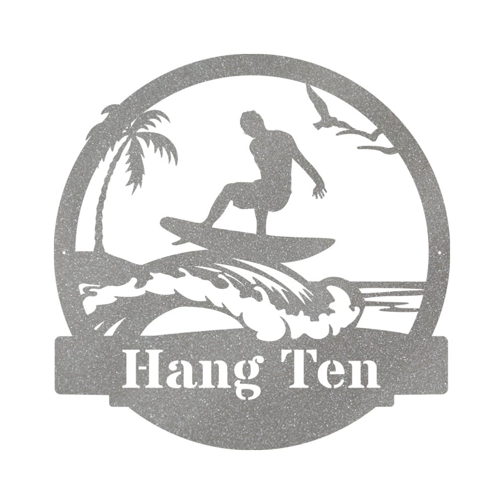Surfer Guy Monogram Metal Sign
