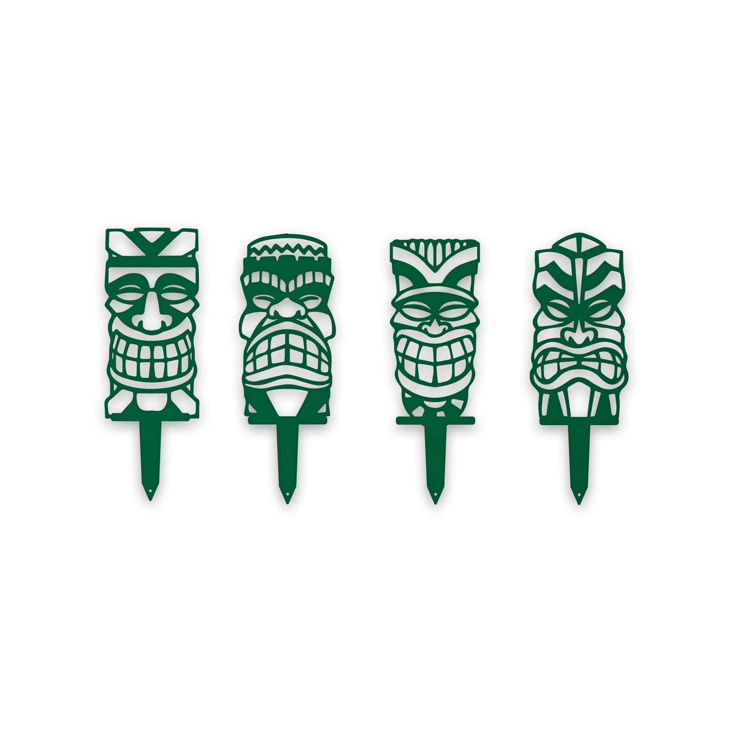 Tiki Yard or Garden Stake Set - 4 Metal Yard Signs