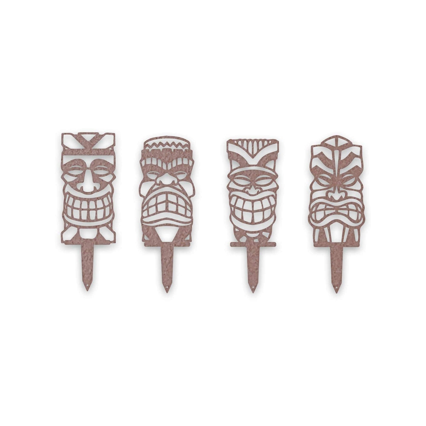 Tiki Yard or Garden Stake Set - 4 Metal Yard Signs