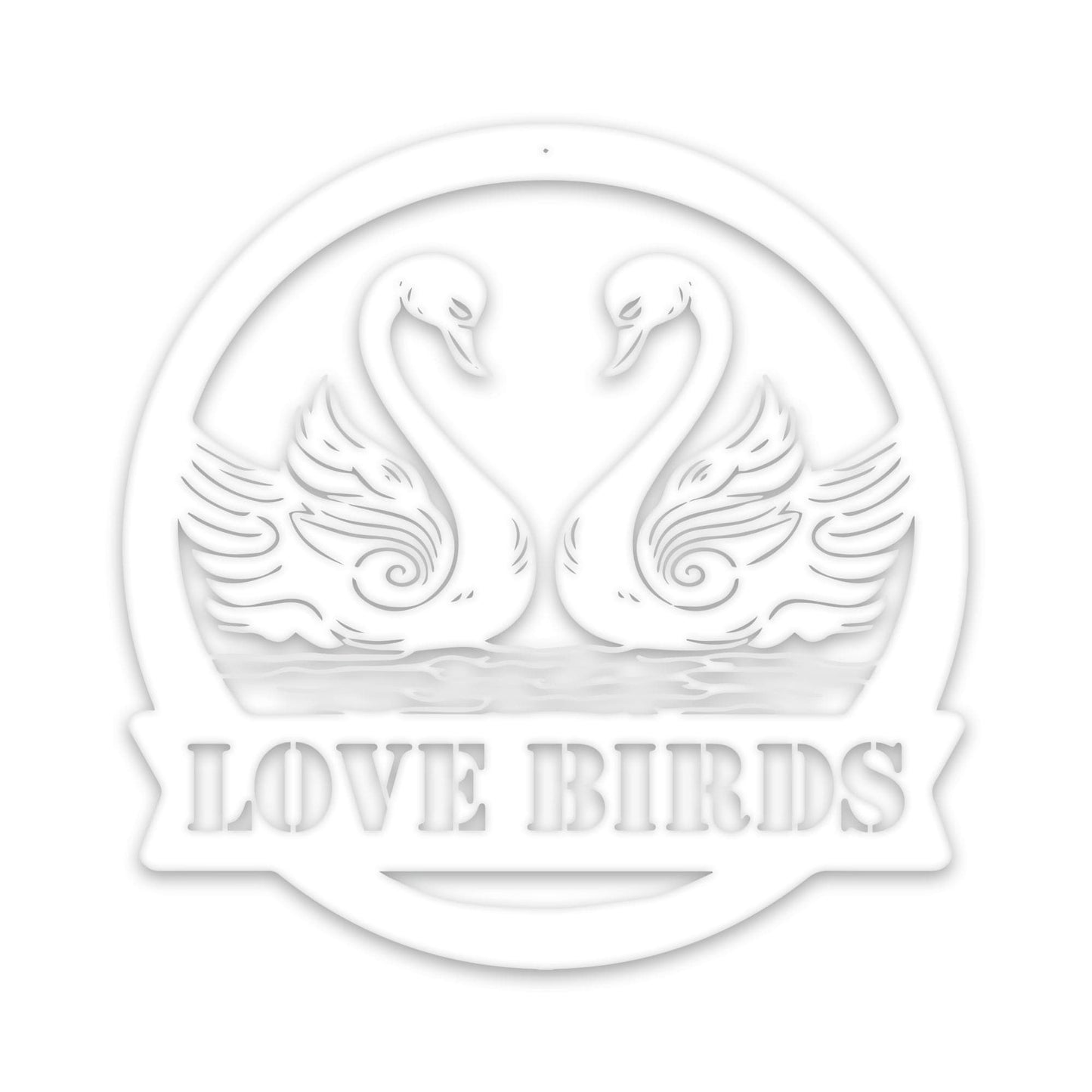 Twin Swans Metal Sign with Personalization