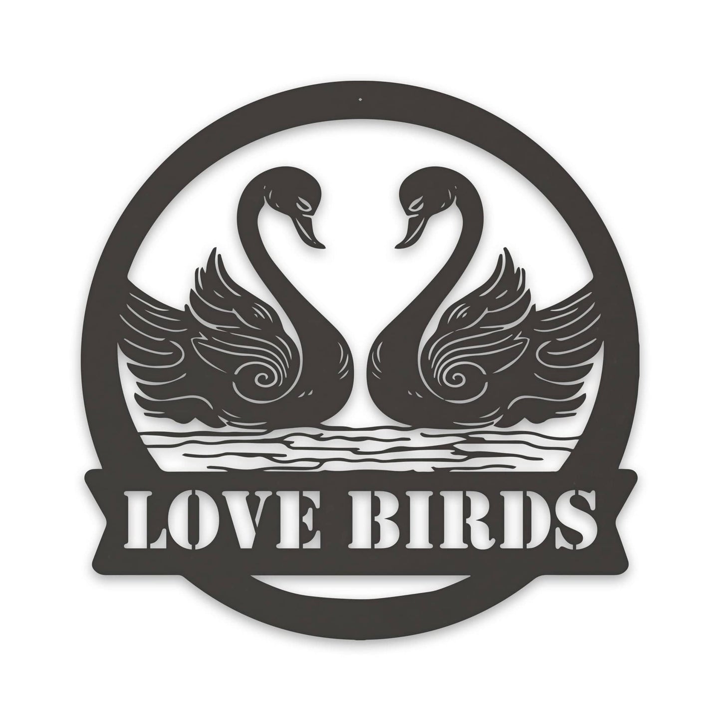 Twin Swans Metal Sign with Personalization