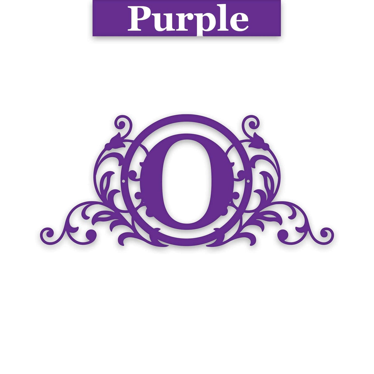 Vine and Circle Metal Monogram Sign