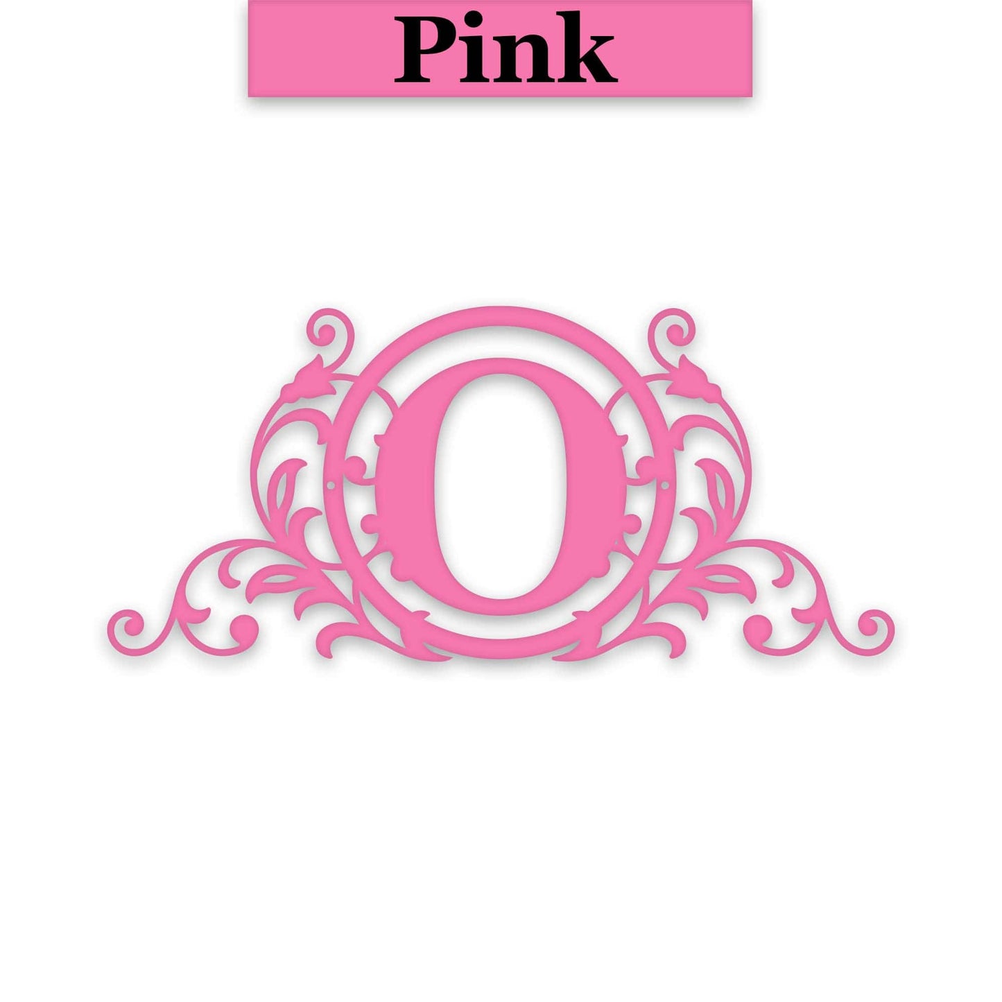 Vine and Circle Metal Monogram Sign