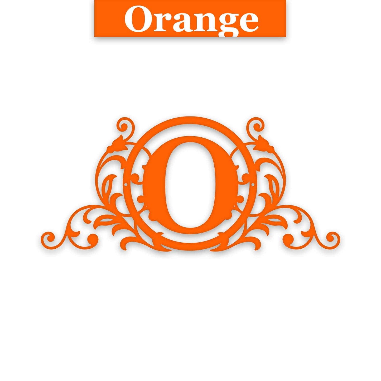 Vine and Circle Metal Monogram Sign
