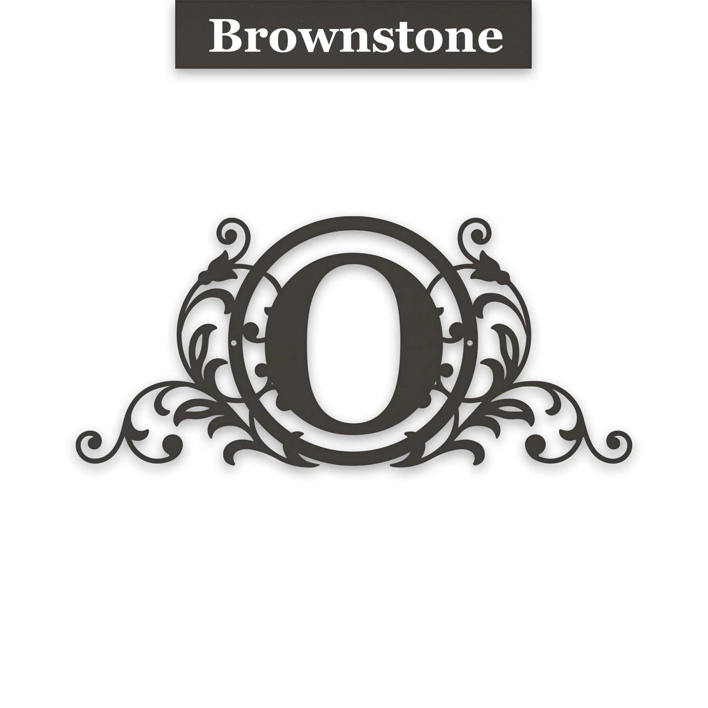 Vine and Circle Metal Monogram Sign