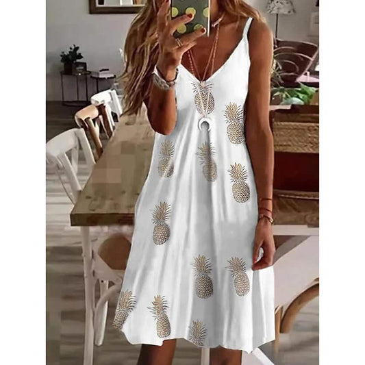 Women's V-Neck Casual Sling Dress
