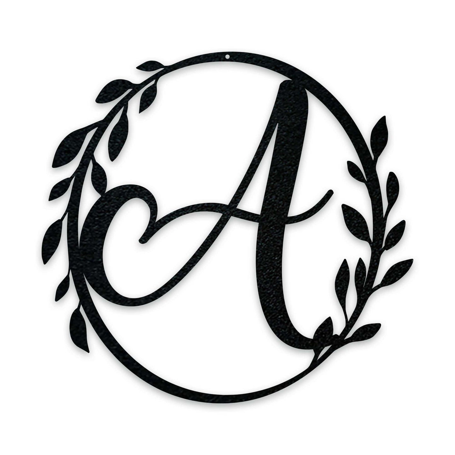 Wreath Monogram Sign - Custom Metal Wall Sign for Front Porch Decor