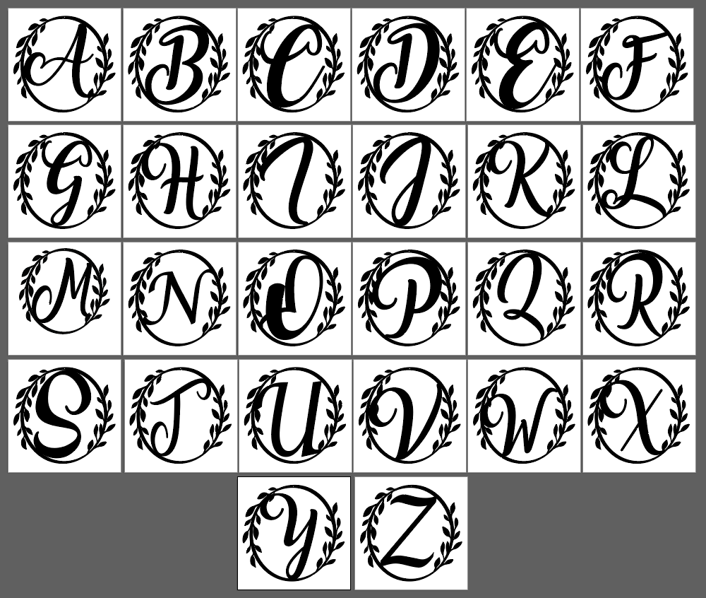 Wreath Monogram Sign - Custom Metal Wall Sign for Front Porch Decor