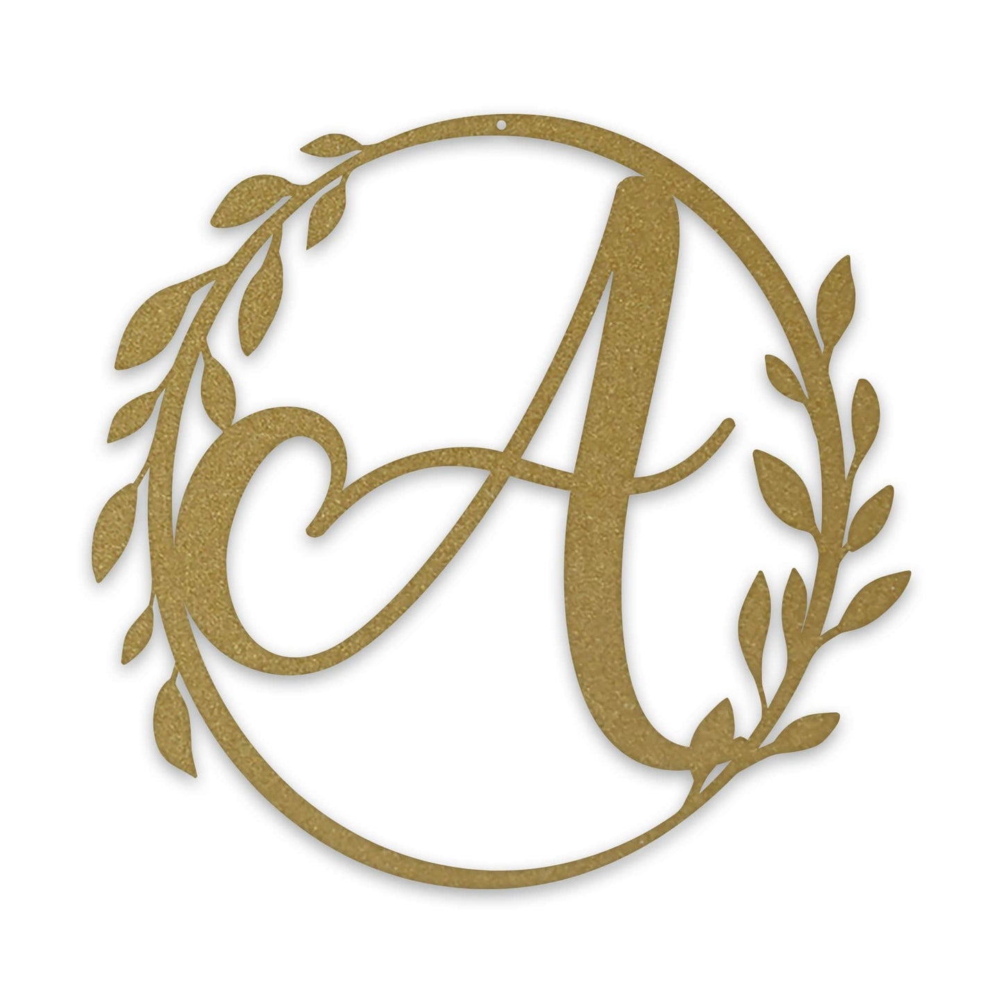 Wreath Monogram Sign - Custom Metal Wall Sign for Front Porch Decor
