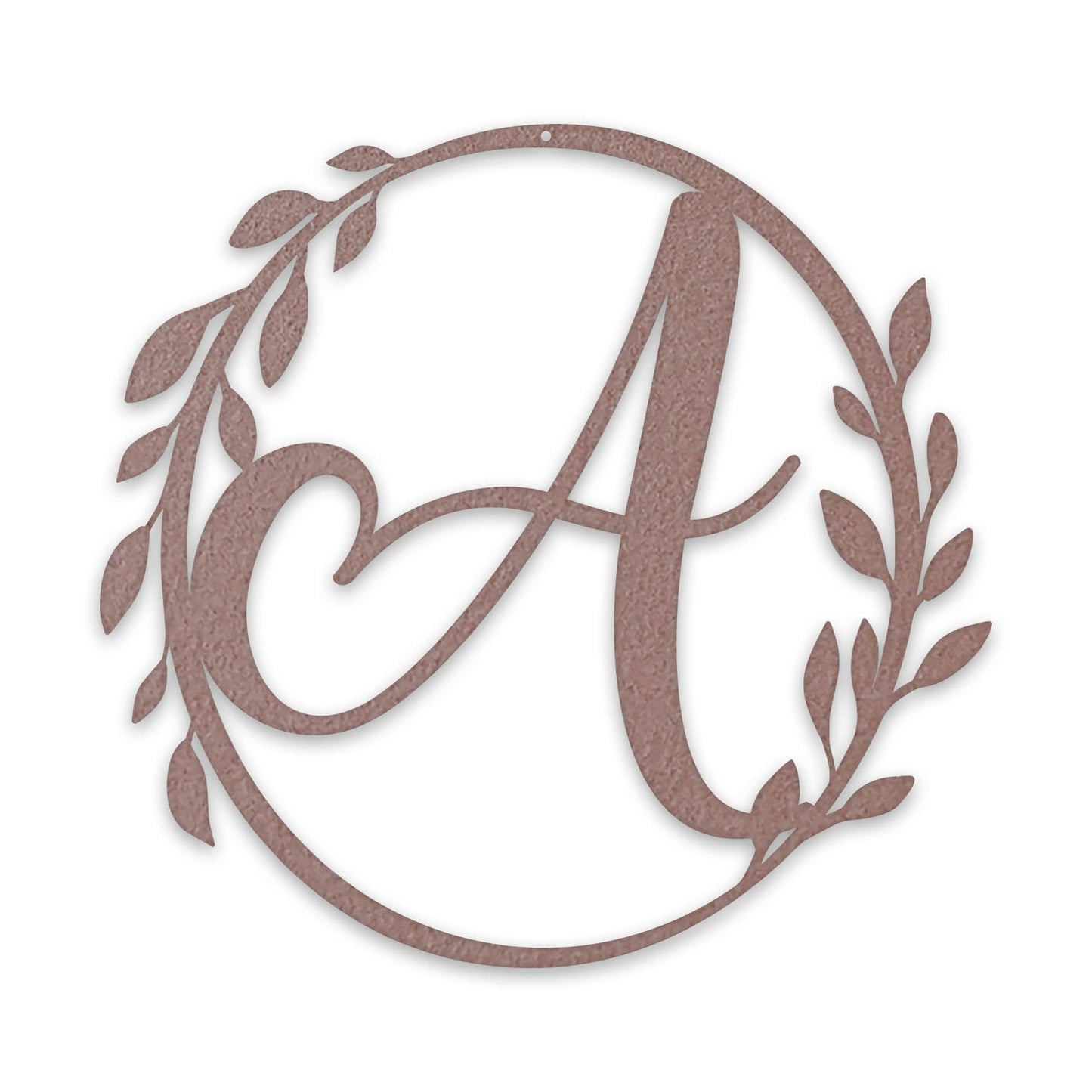 Wreath Monogram Sign - Custom Metal Wall Sign for Front Porch Decor