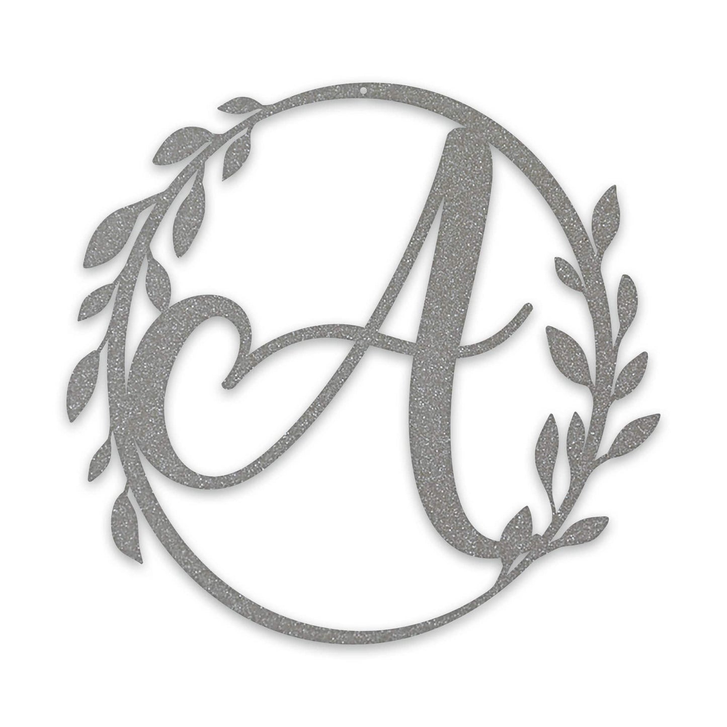 Wreath Monogram Sign - Custom Metal Wall Sign for Front Porch Decor